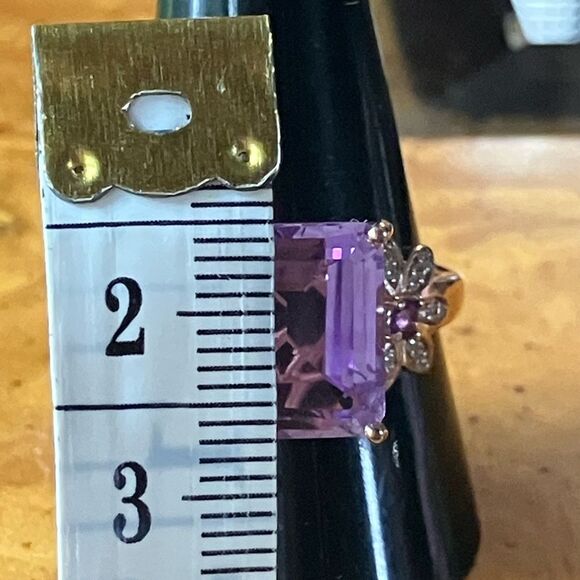 Natural Rose De France Amethyst Sterling Silver Cocktail Ring Size 10 - Picture 7 of 9